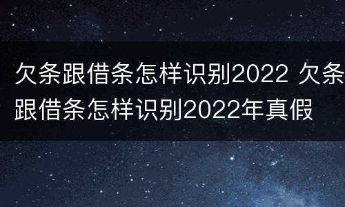 欠条跟借条怎样识别2022 欠条跟借条怎样识别2022年真假