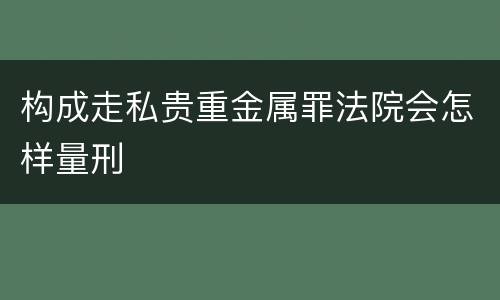 构成走私贵重金属罪法院会怎样量刑