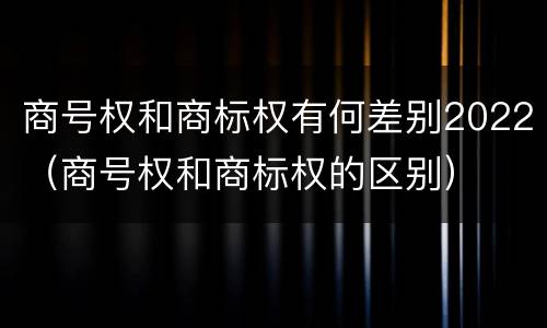 商号权和商标权有何差别2022（商号权和商标权的区别）