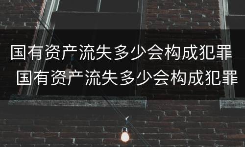 国有资产流失多少会构成犯罪 国有资产流失多少会构成犯罪记录