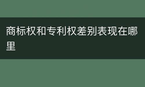 商标权和专利权差别表现在哪里