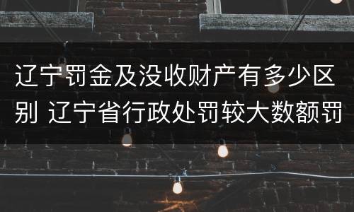 辽宁罚金及没收财产有多少区别 辽宁省行政处罚较大数额罚款标准