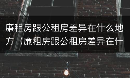 廉租房跟公租房差异在什么地方（廉租房跟公租房差异在什么地方查）