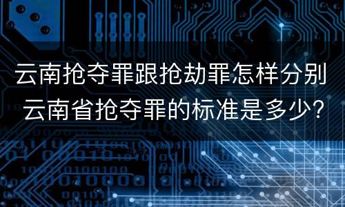 云南抢夺罪跟抢劫罪怎样分别 云南省抢夺罪的标准是多少?