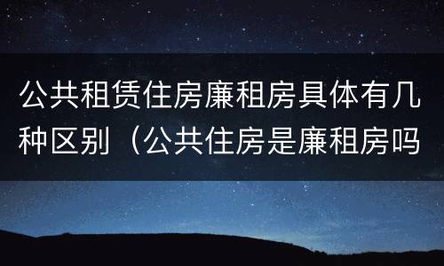 公共租赁住房廉租房具体有几种区别（公共住房是廉租房吗）