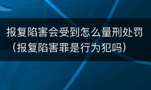 报复陷害会受到怎么量刑处罚（报复陷害罪是行为犯吗）