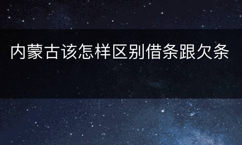 内蒙古该怎样区别借条跟欠条