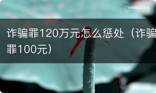 诈骗罪120万元怎么惩处（诈骗罪100元）