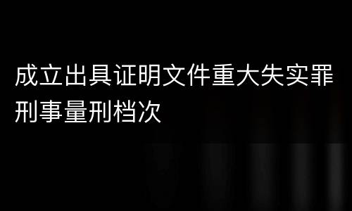 成立出具证明文件重大失实罪刑事量刑档次