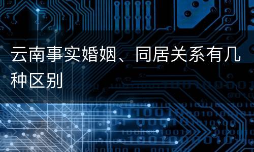 云南事实婚姻、同居关系有几种区别