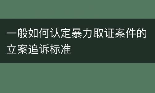 一般如何认定暴力取证案件的立案追诉标准