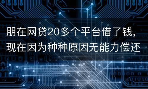 朋在网贷20多个平台借了钱，现在因为种种原因无能力偿还