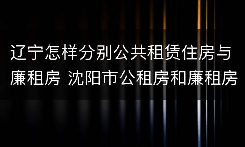 辽宁怎样分别公共租赁住房与廉租房 沈阳市公租房和廉租房的区别