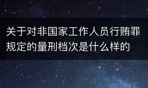 关于对非国家工作人员行贿罪规定的量刑档次是什么样的