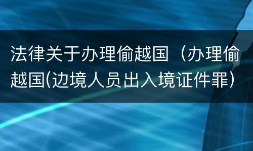 法律关于办理偷越国（办理偷越国(边境人员出入境证件罪）