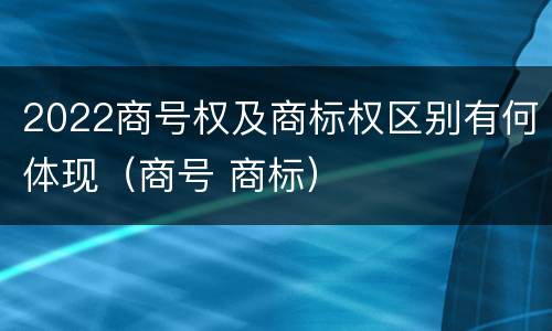 2022商号权及商标权区别有何体现（商号 商标）