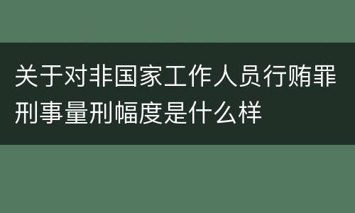 关于对非国家工作人员行贿罪刑事量刑幅度是什么样