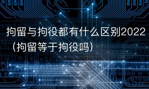 拘留与拘役都有什么区别2022（拘留等于拘役吗）