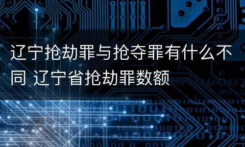 辽宁抢劫罪与抢夺罪有什么不同 辽宁省抢劫罪数额