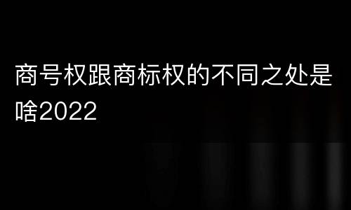 商号权跟商标权的不同之处是啥2022