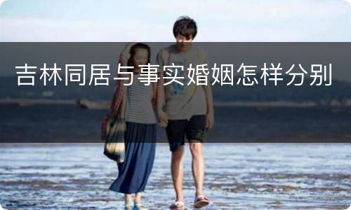 吉林同居与事实婚姻怎样分别