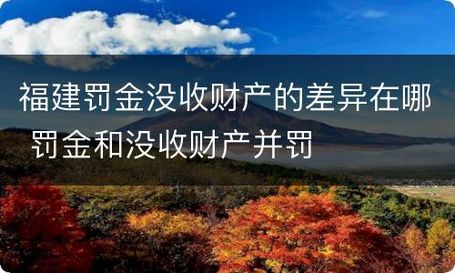 福建罚金没收财产的差异在哪 罚金和没收财产并罚