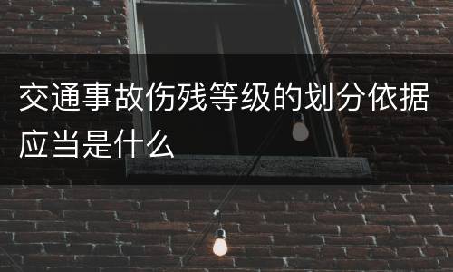 交通事故伤残等级的划分依据应当是什么