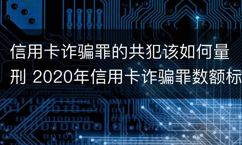 信用卡诈骗罪的共犯该如何量刑 2020年信用卡诈骗罪数额标准