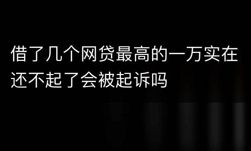 借了几个网贷最高的一万实在还不起了会被起诉吗