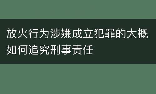 放火行为涉嫌成立犯罪的大概如何追究刑事责任