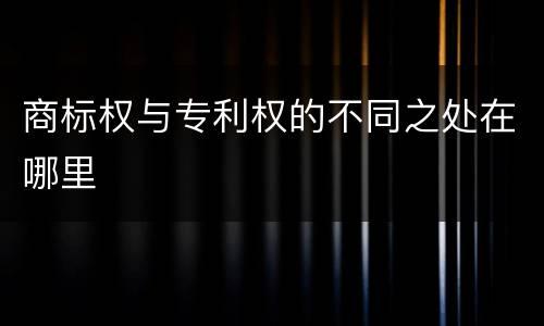 商标权与专利权的不同之处在哪里