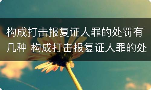 构成打击报复证人罪的处罚有几种 构成打击报复证人罪的处罚有几种情形