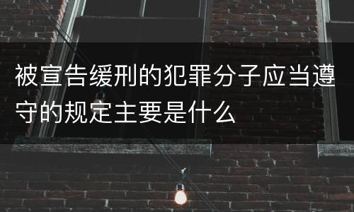 被宣告缓刑的犯罪分子应当遵守的规定主要是什么