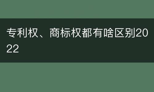 专利权、商标权都有啥区别2022