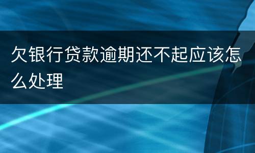 欠银行贷款逾期还不起应该怎么处理