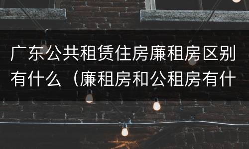 广东公共租赁住房廉租房区别有什么（廉租房和公租房有什么区别广州）