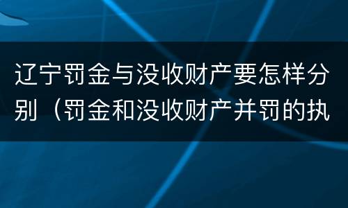 辽宁罚金与没收财产要怎样分别（罚金和没收财产并罚的执行顺序）