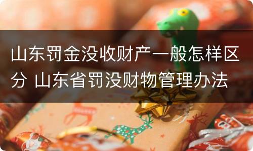 山东罚金没收财产一般怎样区分 山东省罚没财物管理办法