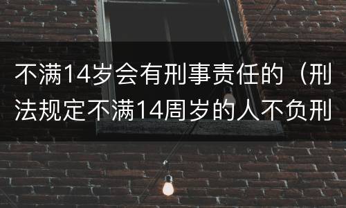 不满14岁会有刑事责任的（刑法规定不满14周岁的人不负刑事责任）