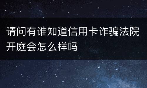 请问有谁知道信用卡诈骗法院开庭会怎么样吗