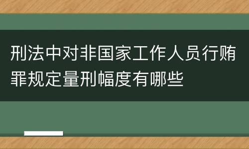 刑法中对非国家工作人员行贿罪规定量刑幅度有哪些