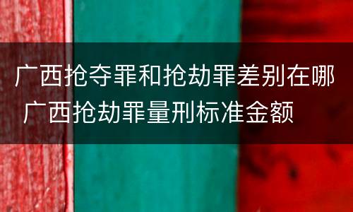 广西抢夺罪和抢劫罪差别在哪 广西抢劫罪量刑标准金额