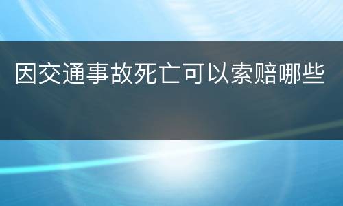 因交通事故死亡可以索赔哪些