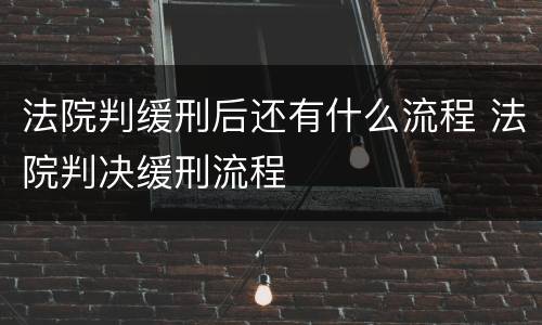 法院判缓刑后还有什么流程 法院判决缓刑流程