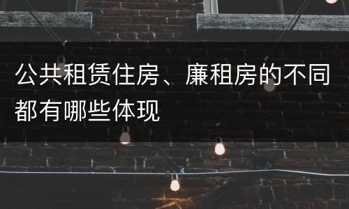 公共租赁住房、廉租房的不同都有哪些体现