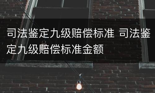 司法鉴定九级赔偿标准 司法鉴定九级赔偿标准金额