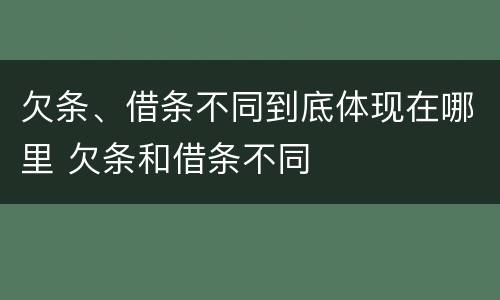 欠条、借条不同到底体现在哪里 欠条和借条不同