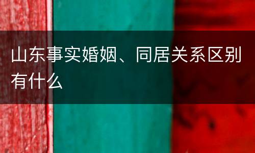 山东事实婚姻、同居关系区别有什么