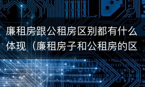 廉租房跟公租房区别都有什么体现（廉租房子和公租房的区别）