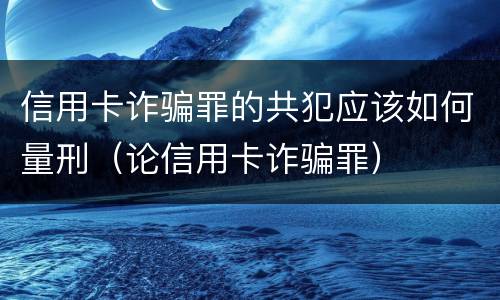 信用卡诈骗罪的共犯应该如何量刑（论信用卡诈骗罪）